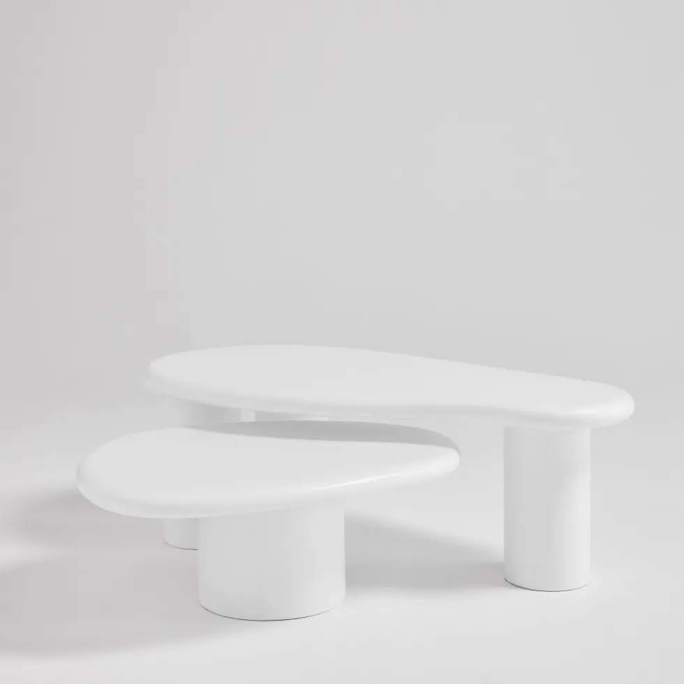 LUNA Table basse organique en fibre de ciment L120cm