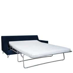 LUNERY Canapé 4 places convertible en velours pieds épingles noirs