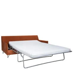 LUNERY Canapé 4 places convertible en velours pieds épingles noirs