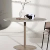 LYCKE Table à manger 4 personnes ronde en effet marbre et métal