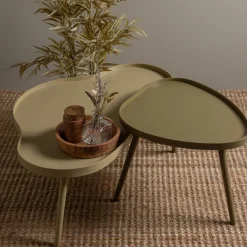 MAE Table basse de forme organique en bois 61x40cm