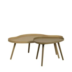 MAE Table basse de forme organique en bois 61x40cm