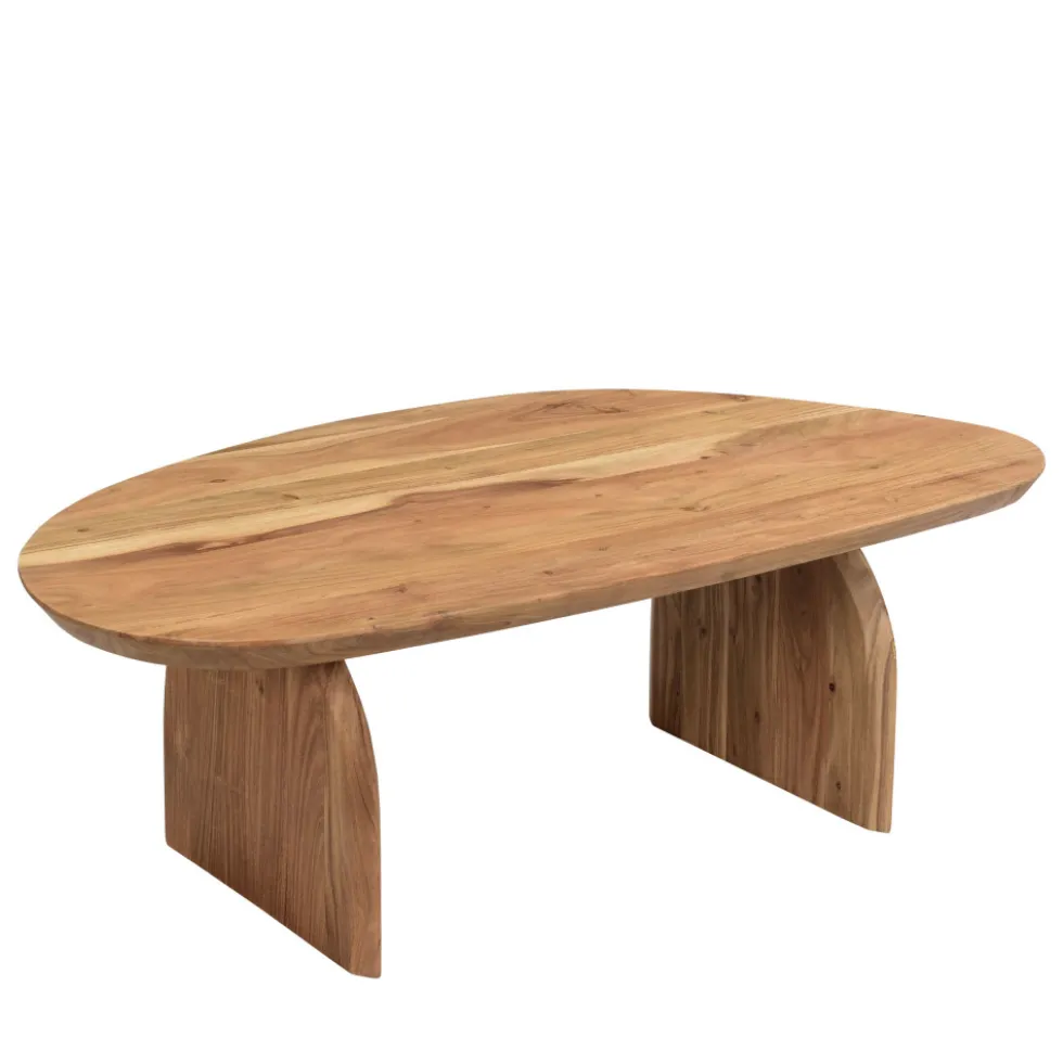 MALANG Table basse organique en bois massif d'acacia