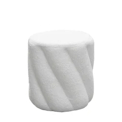 MALLOW Pouf rond en tissu bouclette ø37cm
