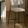 MANEL Lot de 2 tabourets de bar en tissu et métal H66cm
