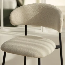 MANEL Lot de 2 tabourets de bar en tissu et métal H66cm