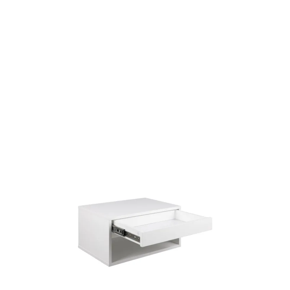 MANO Table de chevet murale 1 niche, 1 tiroir en bois