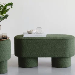 MARCOS Banc arrondi en tissu bouclette L93cm