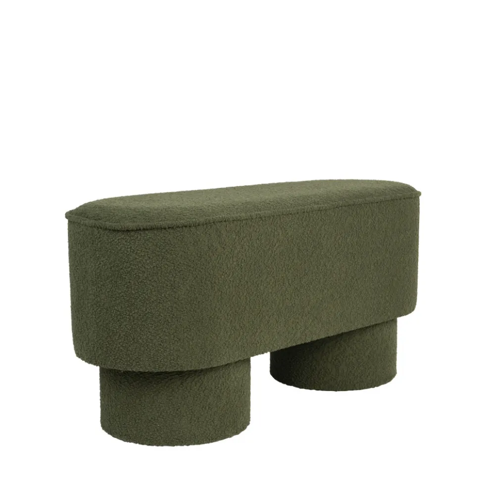 MARCOS Banc arrondi en tissu bouclette L93cm