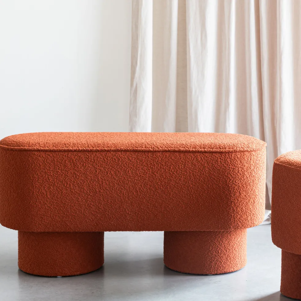 MARCOS Banc arrondi en tissu bouclette L93cm