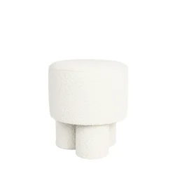 MARCOS Tabouret rond en tissu bouclette ø40cm