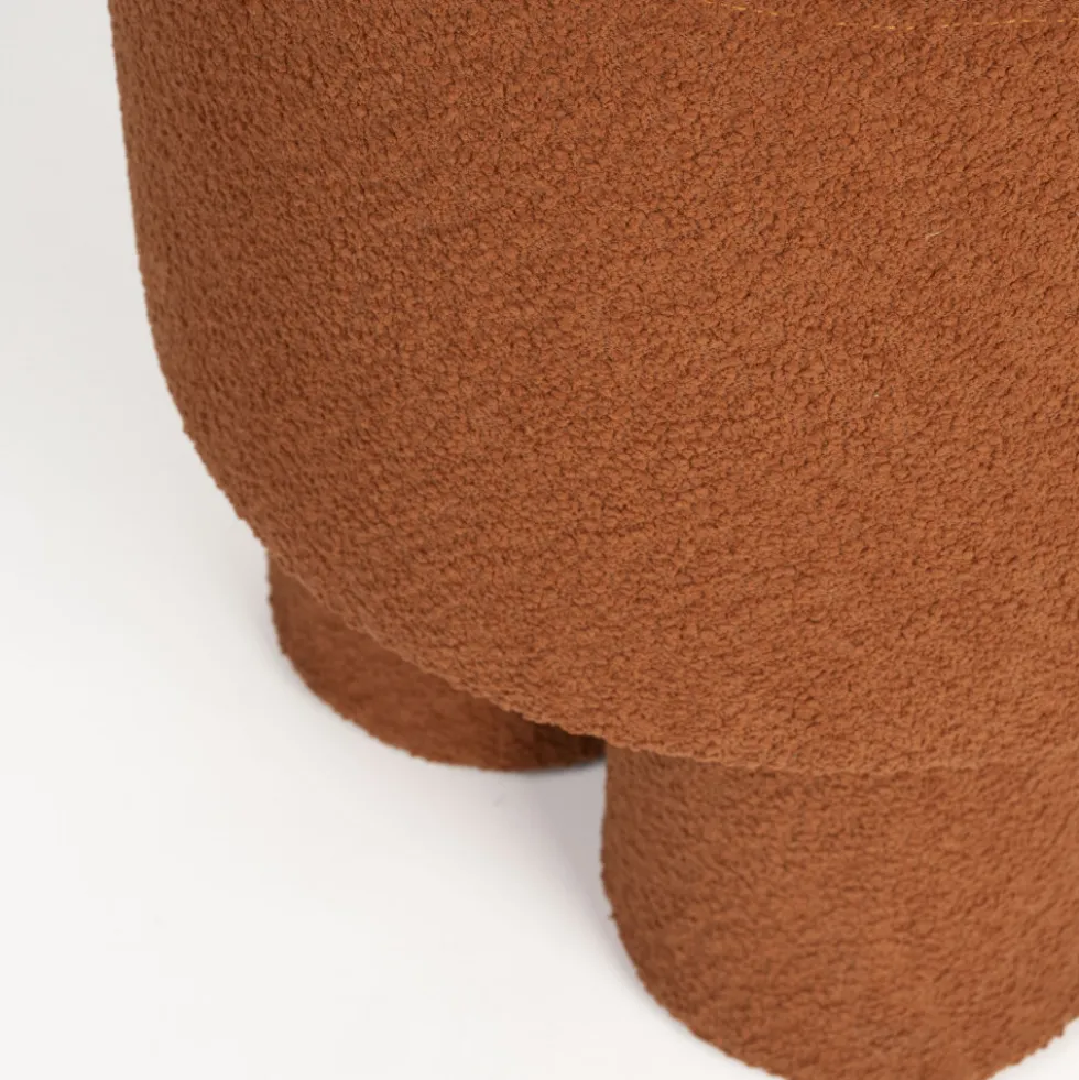 MARCOS Tabouret rond en tissu bouclette ø40cm