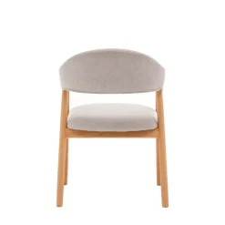 MARINA Lot de 2 fauteuils de table en tissu et bois