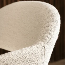 MARINA Lot de 2 fauteuils de table en tissu bouclette et bois
