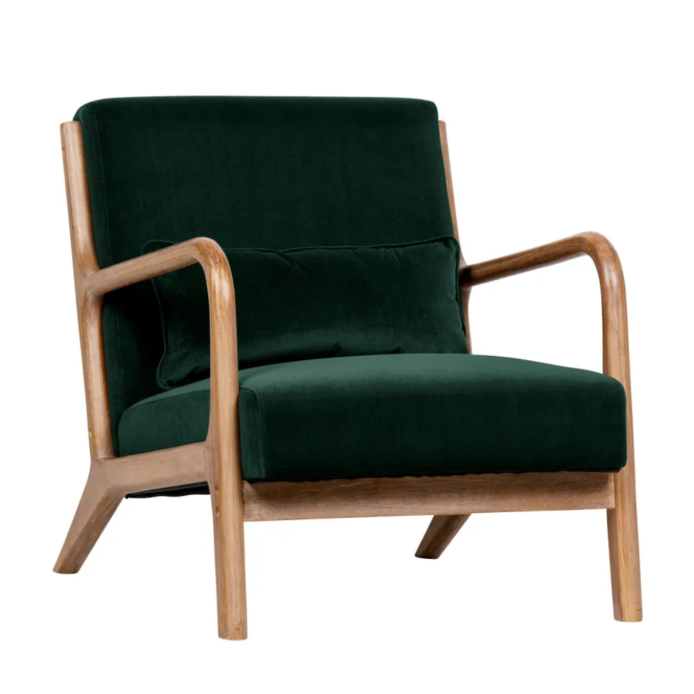 MARK Fauteuil en bois et velours