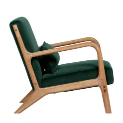 MARK Fauteuil en bois et velours
