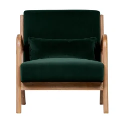 MARK Fauteuil en bois et velours