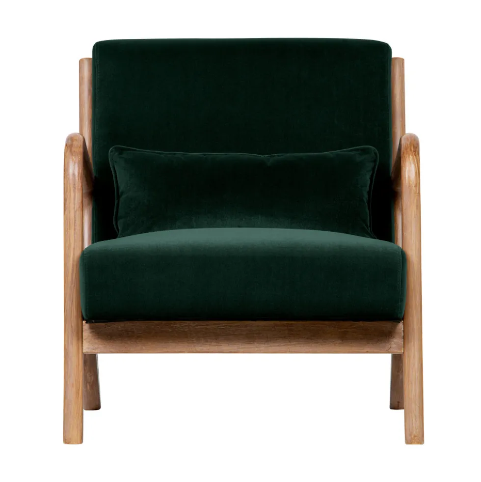 MARK Fauteuil en bois et velours