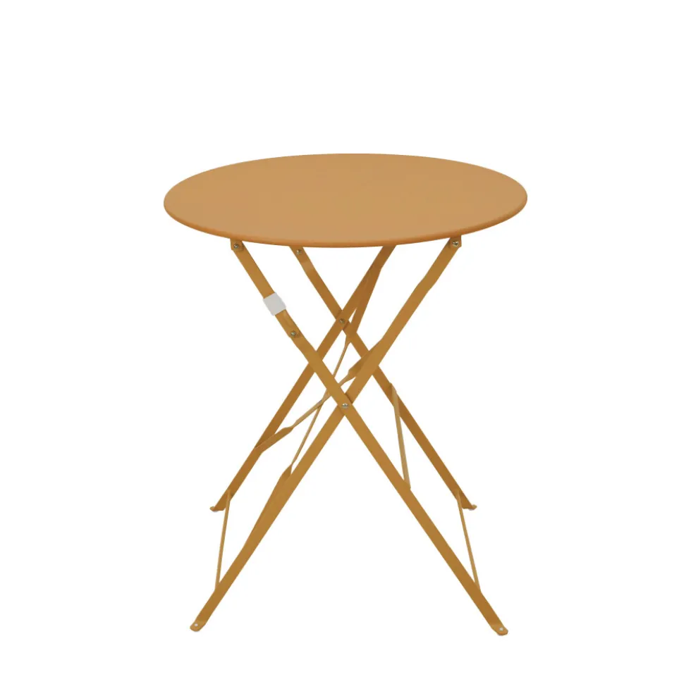 MARSEILLE Ensemble table de jardin pliante ronde bistrot et 2 chaises en métal