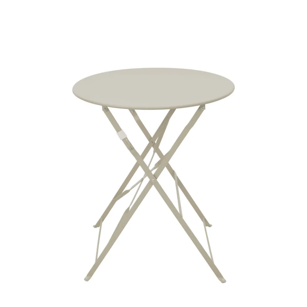 MARSEILLE Ensemble table de jardin pliante ronde bistrot et 2 chaises en métal