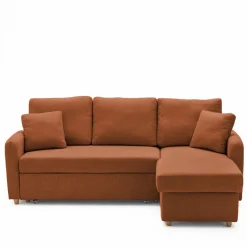 MATERA Canapé d'angle réversible convertible 3 places en tissu avec coffre