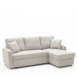 MATERA Canapé d'angle réversible convertible 3 places en tissu avec coffre