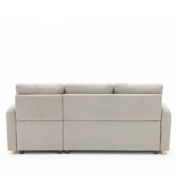 MATERA Canapé d'angle réversible convertible 3 places en tissu avec coffre