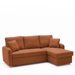 MATERA Canapé d'angle réversible convertible 3 places en tissu avec coffre