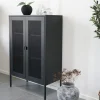 MELBOURNE Vaisselier en métal avec portes grillagées