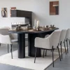 MELILLA Lot de 2 fauteuils de table en tissu bouclette et métal