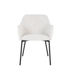 MELILLA Lot de 2 fauteuils de table en tissu bouclette et métal