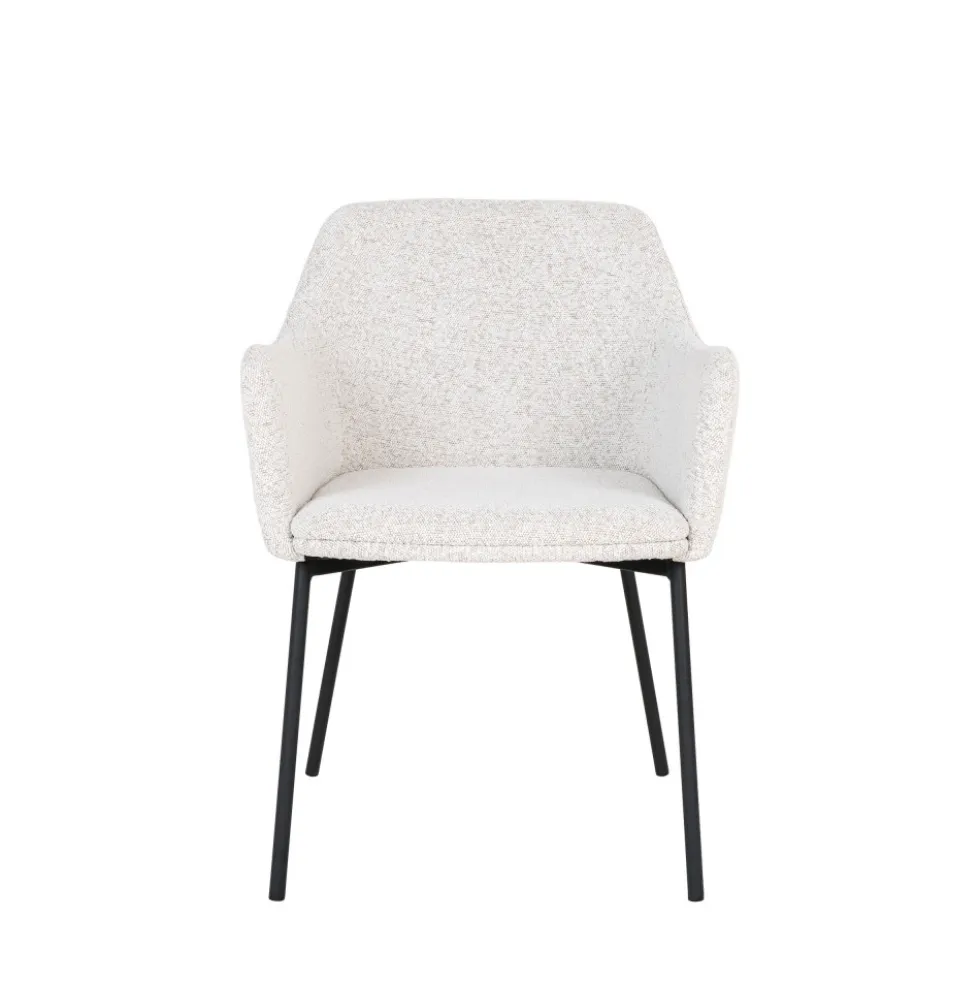 MELILLA Lot de 2 fauteuils de table en tissu bouclette et métal