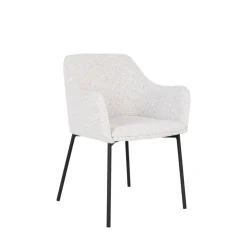 MELILLA Lot de 2 fauteuils de table en tissu bouclette et métal
