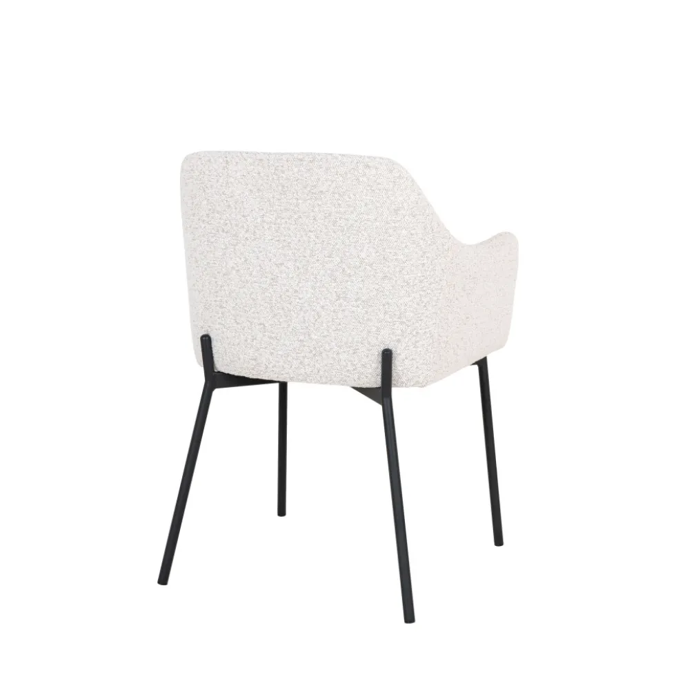 MELILLA Lot de 2 fauteuils de table en tissu bouclette et métal