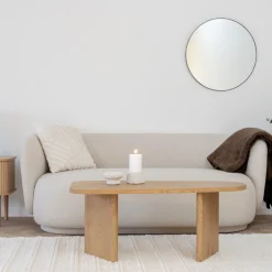 MELO Table basse organique en bois 100x50cm