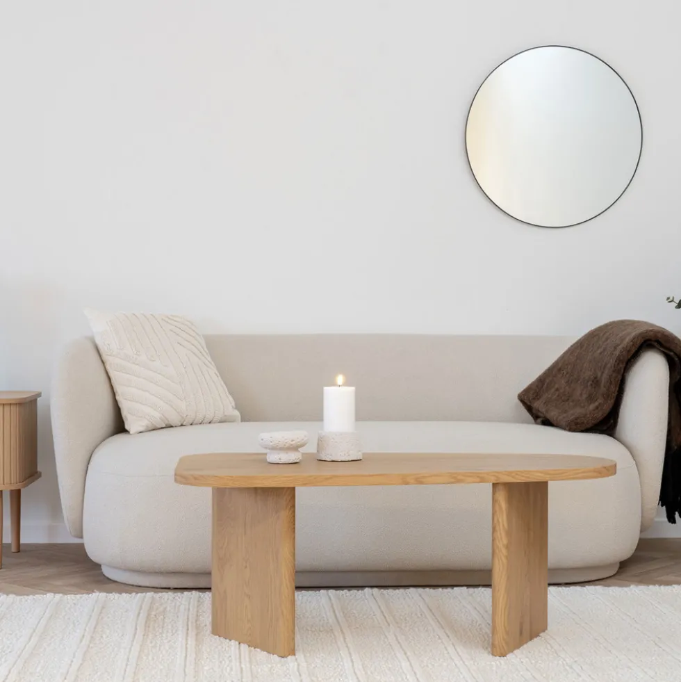 MELO Table basse organique en bois 100x50cm
