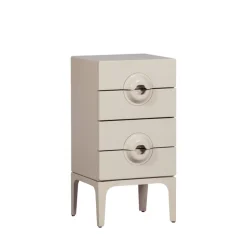 MERGE Petit meuble de rangement 4 tiroirs en bois et métal H89cm