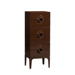 MERGE Petit meuble de rangement 6 tiroirs en bois et métal H120cm