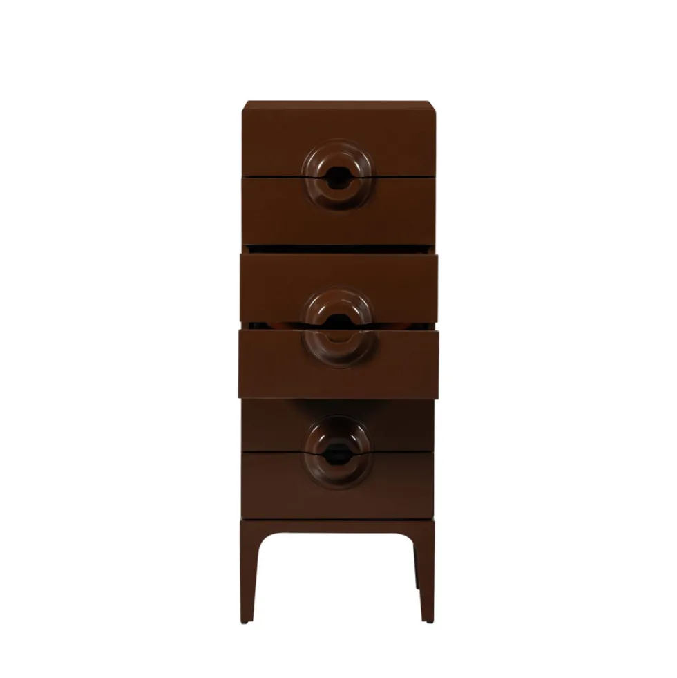MERGE Petit meuble de rangement 6 tiroirs en bois et métal H120cm