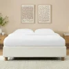 MILLO Lit coffre en tissu bouclette 160x200cm