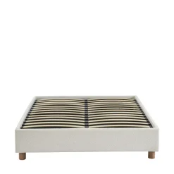 MILLO Lit coffre en tissu bouclette 160x200cm