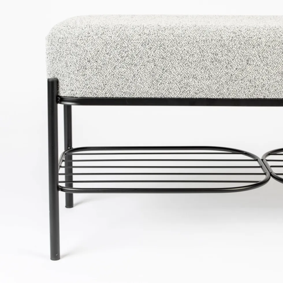 MILOU Banc en tissu et métal