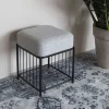 MILOU Tabouret carré en tissu et métal