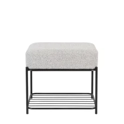 MILOU Tabouret rectangulaire en tissu et métal