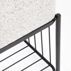 MILOU Tabouret rectangulaire en tissu et métal