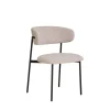 MIRA Lot de 2 chaises en tissu bouclette et métal