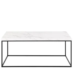 MIXO Table basse en effet marbre et métal 110x55cm