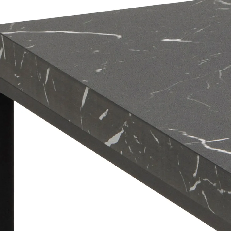 MIXO Table basse en effet marbre et métal 110x55cm