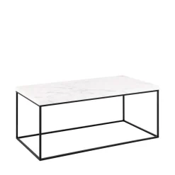 MIXO Table basse en effet marbre et métal 110x55cm