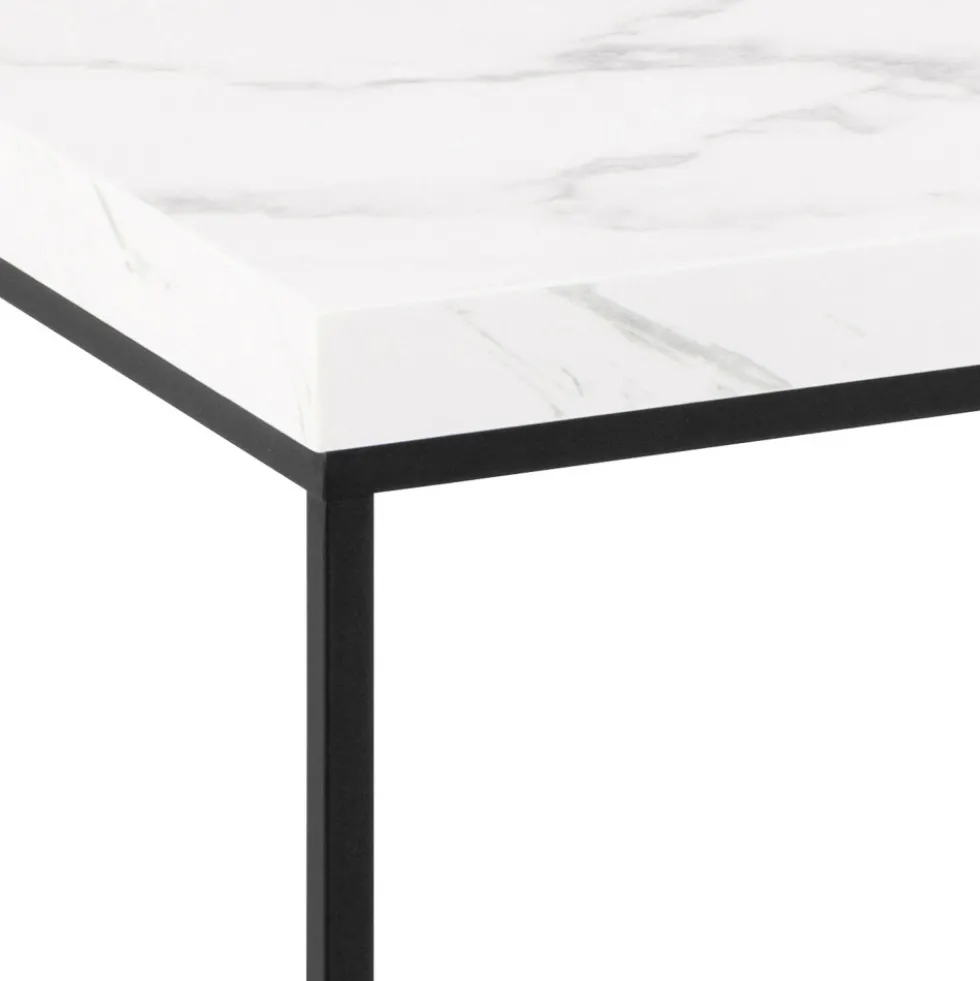 MIXO Table basse en effet marbre et métal 110x55cm